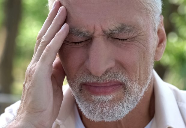 Older man has headache